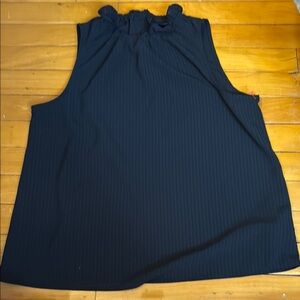 Who What Wear Blue Ruffled Relaxed Tank Top